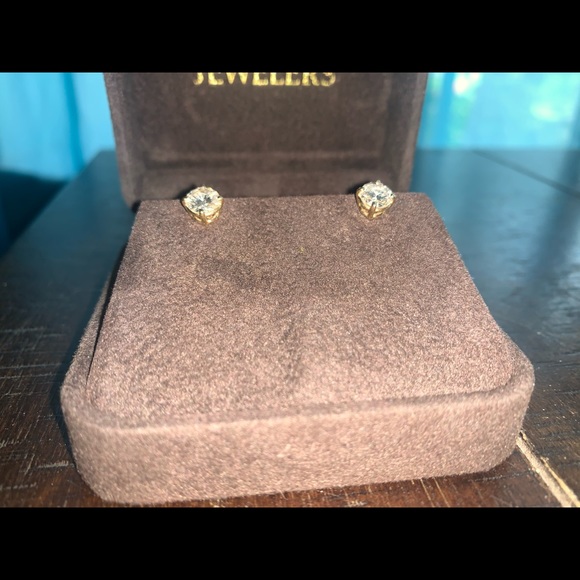 Diamond earrings H Sl2 Bright White 1.33 ctw 14k - Picture 3 of 7